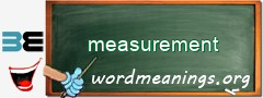 WordMeaning blackboard for measurement